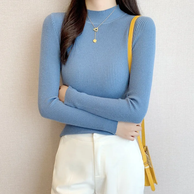 

Slim Fit Long Sve f High Ne вязаный свитер Base irt женская модная универсальная внутренняя одежда осень-зима Новое поступление