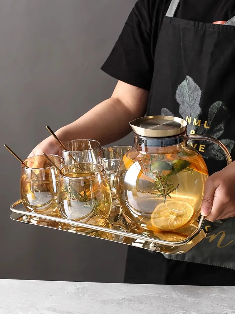 Light Luxury Water Set Nordic Glass Cooling Kettle Kettle Cup Cup Cup Tea Set Living Room Home