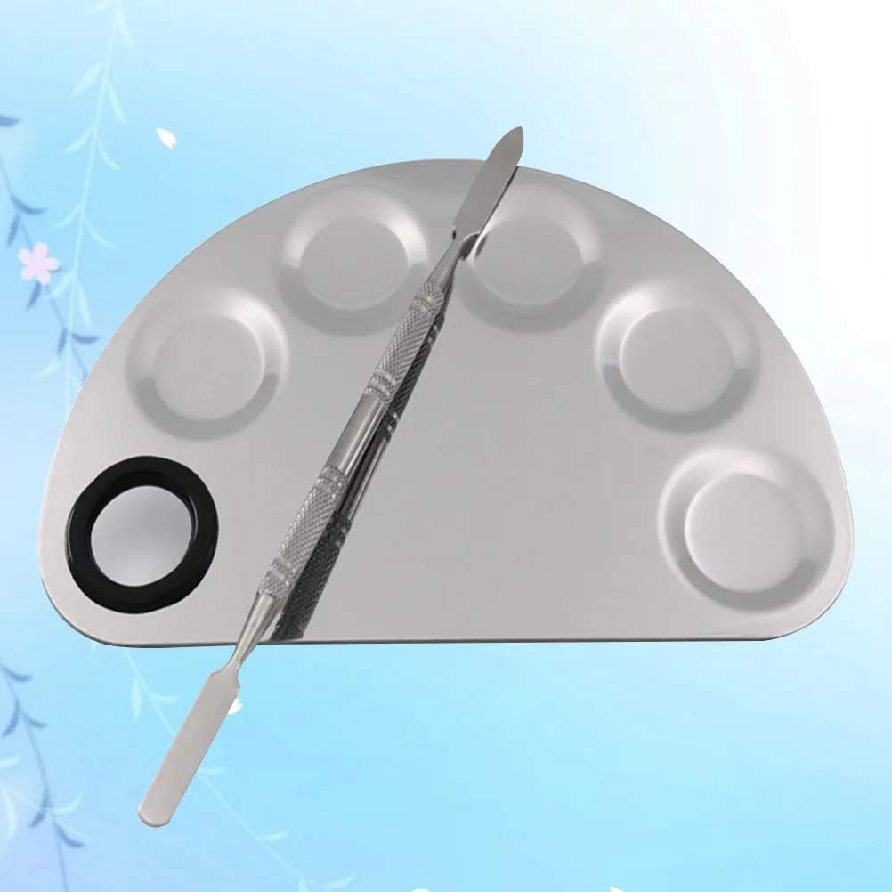 

Rust Proof Stainless Steel Painting Palette Semicircle Shape Easy Clean Art Supply for Beginners Artists Use Anywhere