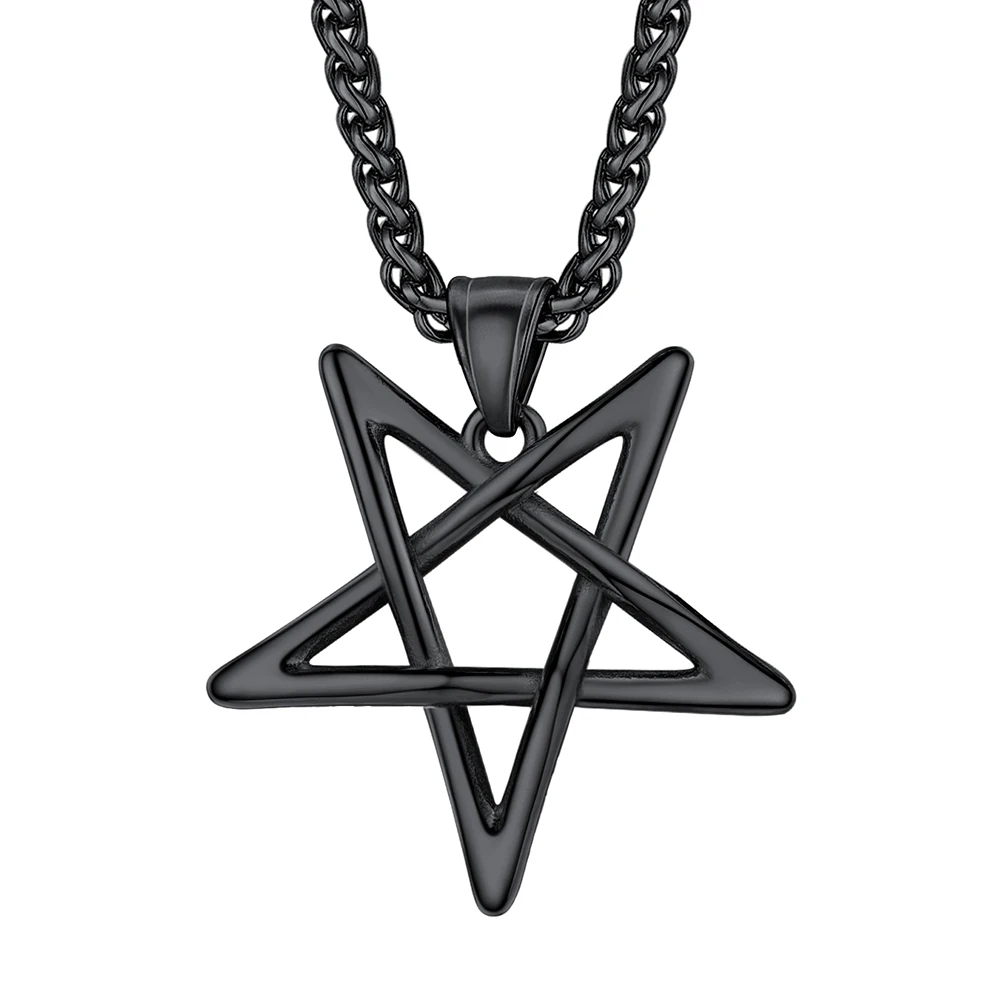 

ChiansPro Stainless Steel Inverted Pentacle Necklace, Upside Down Pentacle, Gothic, Occult, Devil, Satanic Jewelry CP738