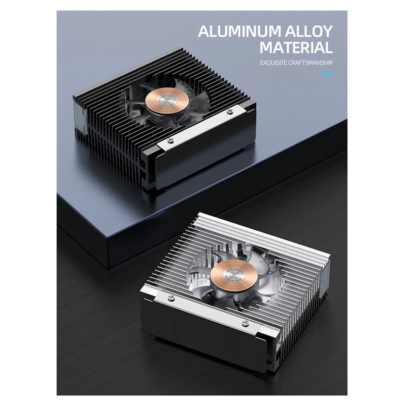 مبرد المبرد SSD S50 M.2 2280 مرآة علوية ARGB Dual PWM ملحقات أجزاء المروحة باللون الأسود