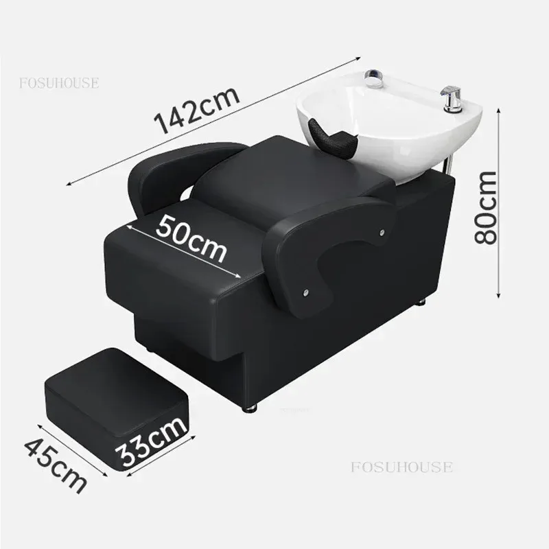 الراقية كراسي الشامبو السيراميك صالون حلاقة خاص شامبو السرير الحديثة الشعور شبه مستلق بسيط شامبو السرير غسل صالون الشعر L