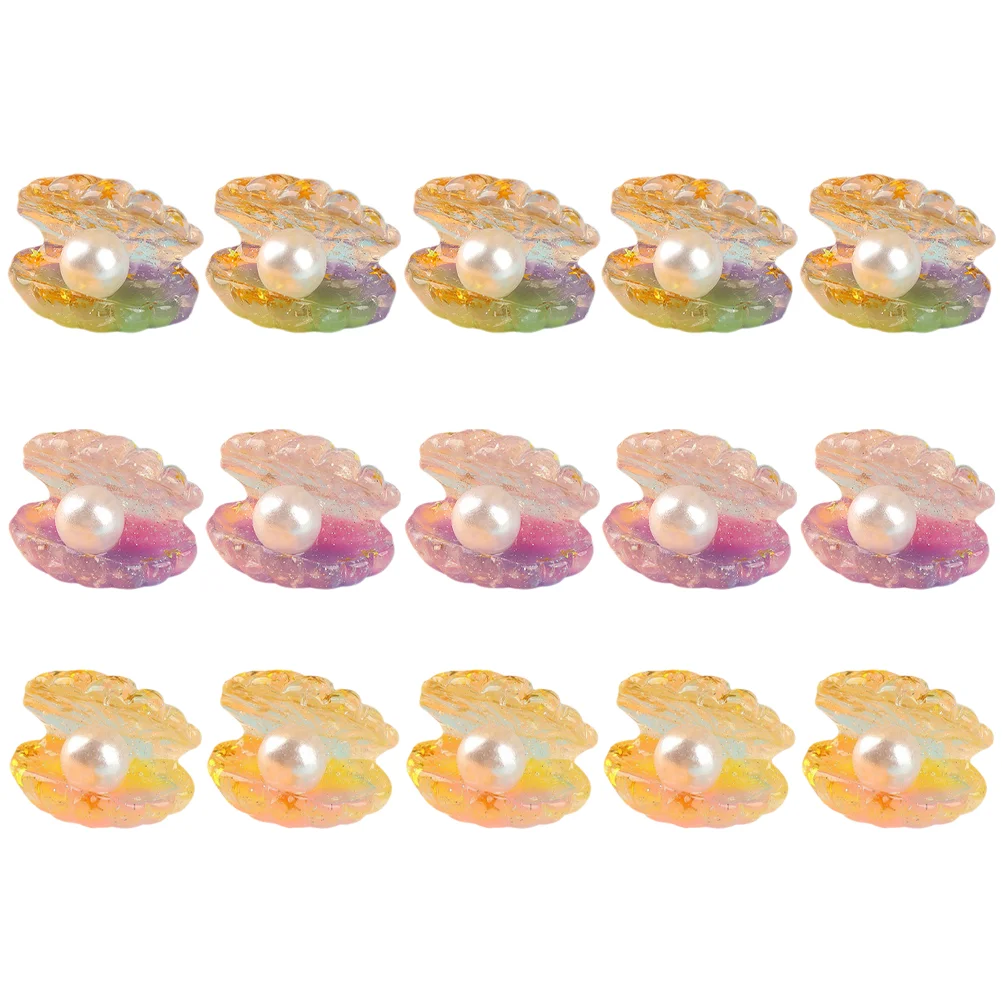 

15 Pcs Decor Luminous Pearl Shell Decoration Mini Figurines Earrings for Women Shells