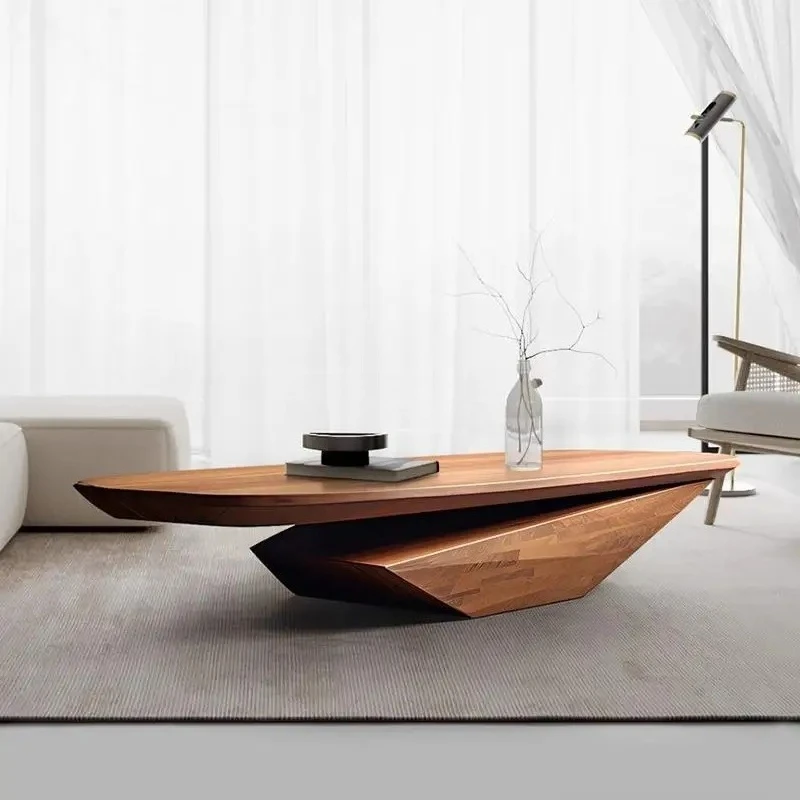 

Журнальный столик из цельного дерева, гостиная, дизайн дома, маленькая квартира, итальянский чайный столик, журнальный столик, простой и современный