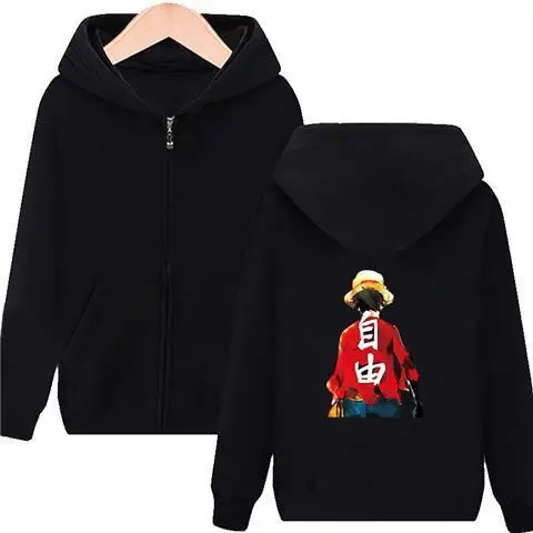 Uma peça luffy chapéu de palha pirata preto hoodie masculino anime volta impressão algodão casual manga longa outono inverno streetwear moda