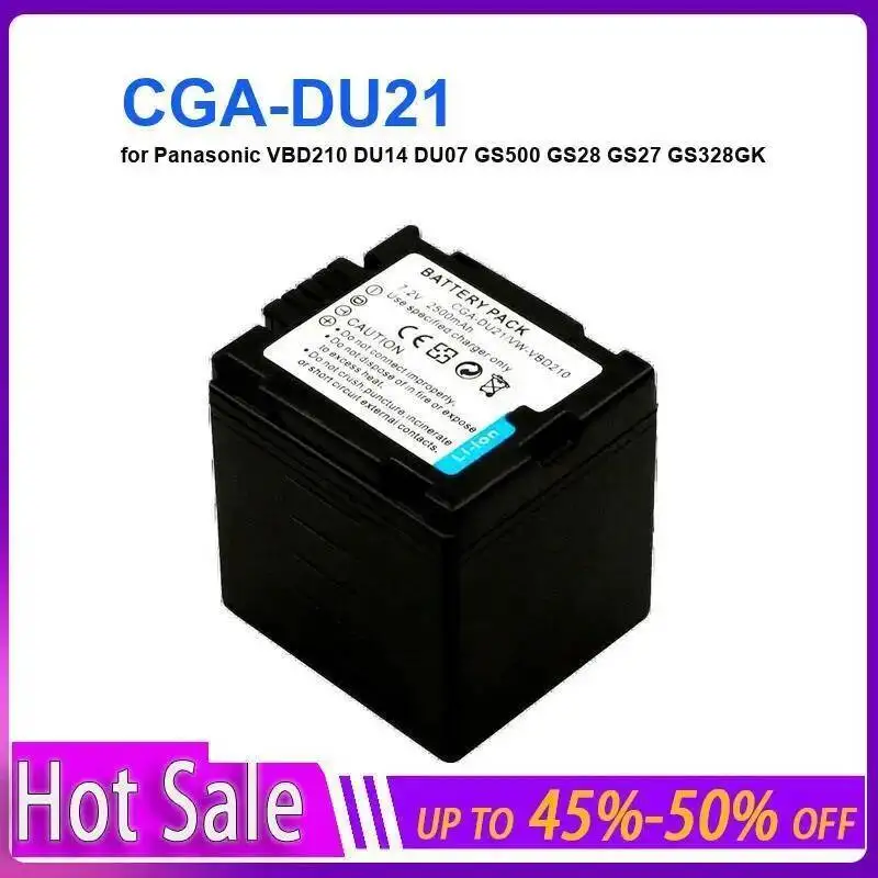 2500Mah For Panasonic VBD210 DU14 DU07 GS500 GS28 GS27 GS328GK Portable Cga-DU21 Rapid Charging Camera Battery