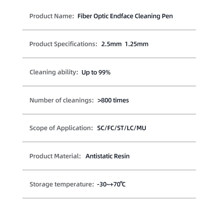 2PCS-Fiber-Optic-Cleaner-Pen-2.5Mm-For-LC-MU-1.25Mm-For-SC-FC-ST-Connector-Optical-Smart-Fiber-Optic-Cleaning-Pen-Tool
