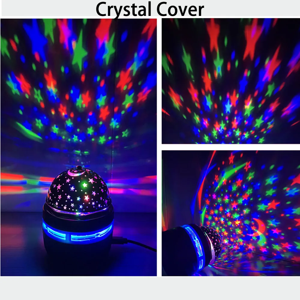 LED Wedding Party Starry Sky Projector RGB Stage Rotating Disco Ball Festival Laser Light Bedroom Colorful Night Light