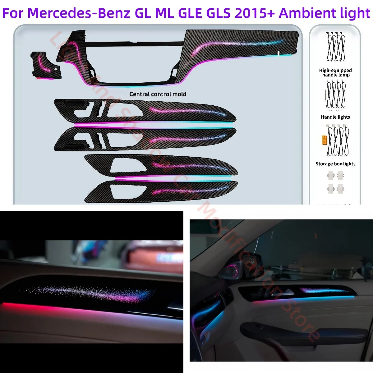 

LED Atmosphere Lamp For Mercedes-Benz GL ML GLE GLS W166 X166 Car Interior lighting upgrade 4D Rotary Treble Car accessories new