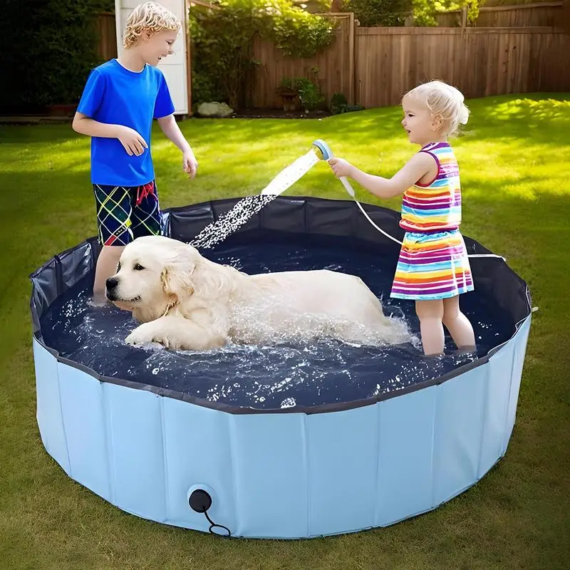 Foldable Dog Pool Kiddie Folding Wading Tub Large Non Slip Dog Pool Water Play Equipment For Adventure Outdoor Beach Games