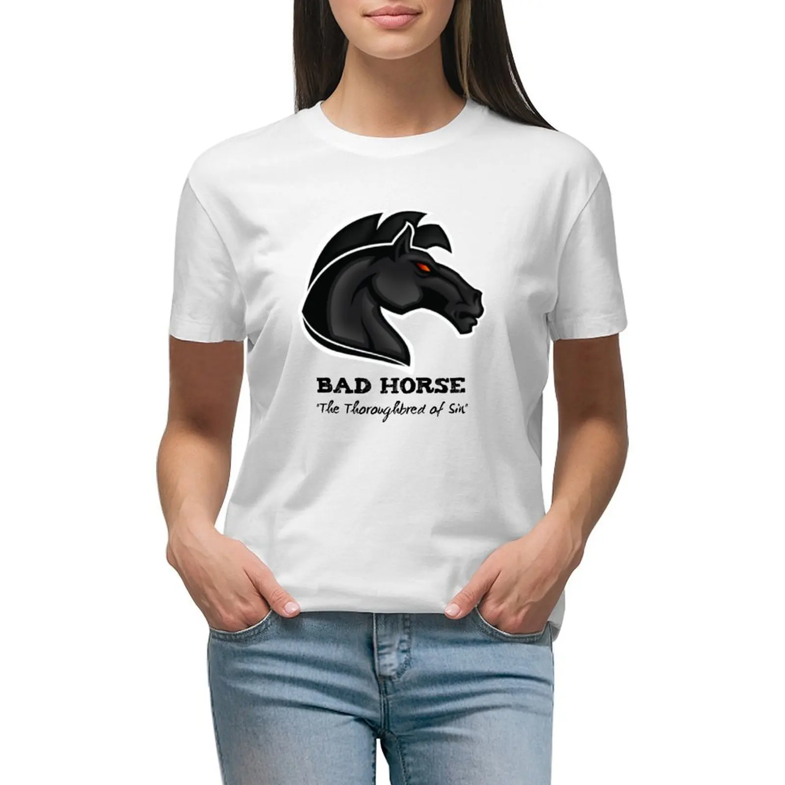 

Bad Horse, Thoroughbred of Sin, Evil League of Evil T-shirt hippie clothes funny korean fashion t shirt for Women