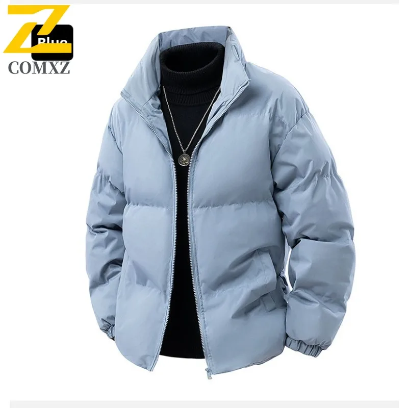 COMXZ 2025 Mens Bread Jacket Stand Collar Outdoor Camping Cold Protection Coat Leisure Daily Style Windproof Autumn Winter Wear