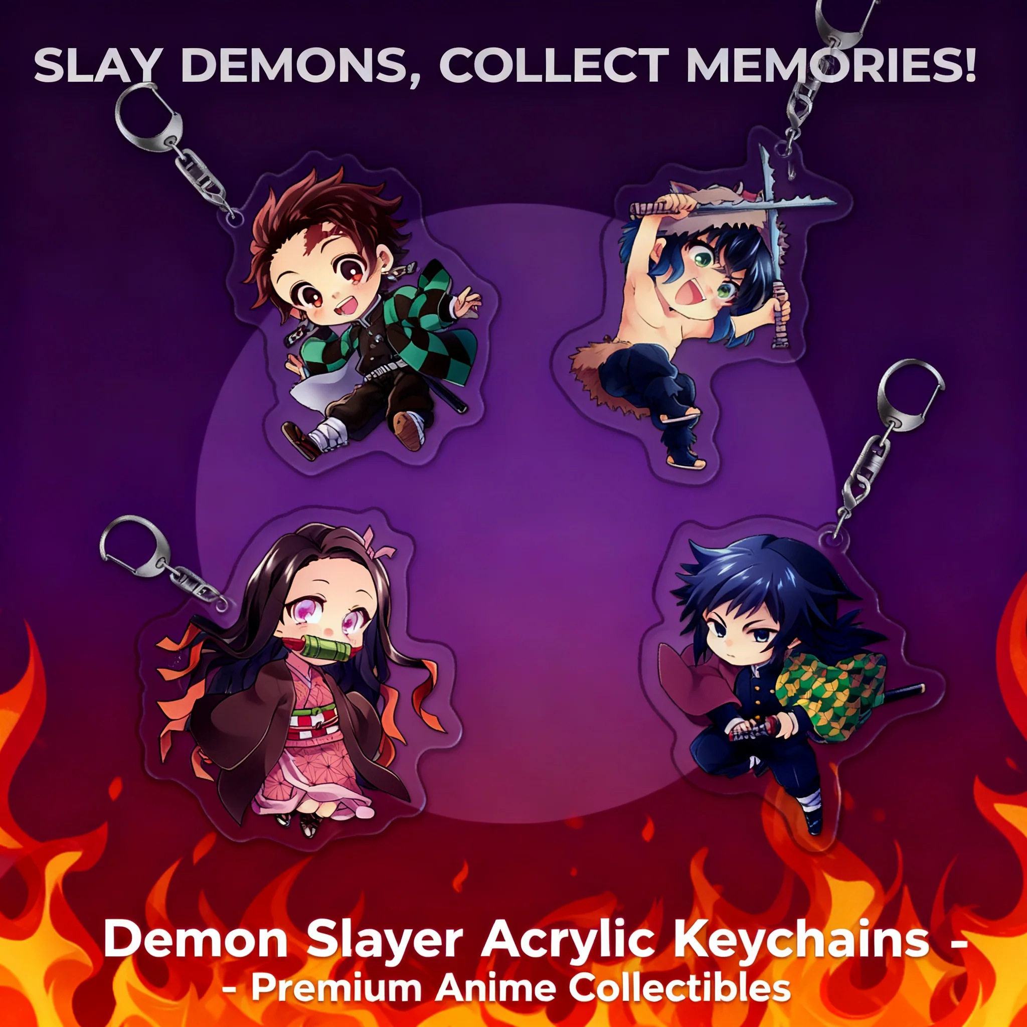 

Anime Demon Slayer Keychain Acrylic Charm Cartoon Accessory Wholesale Dropshipping Support Custom Bulk Order Gift for Fans