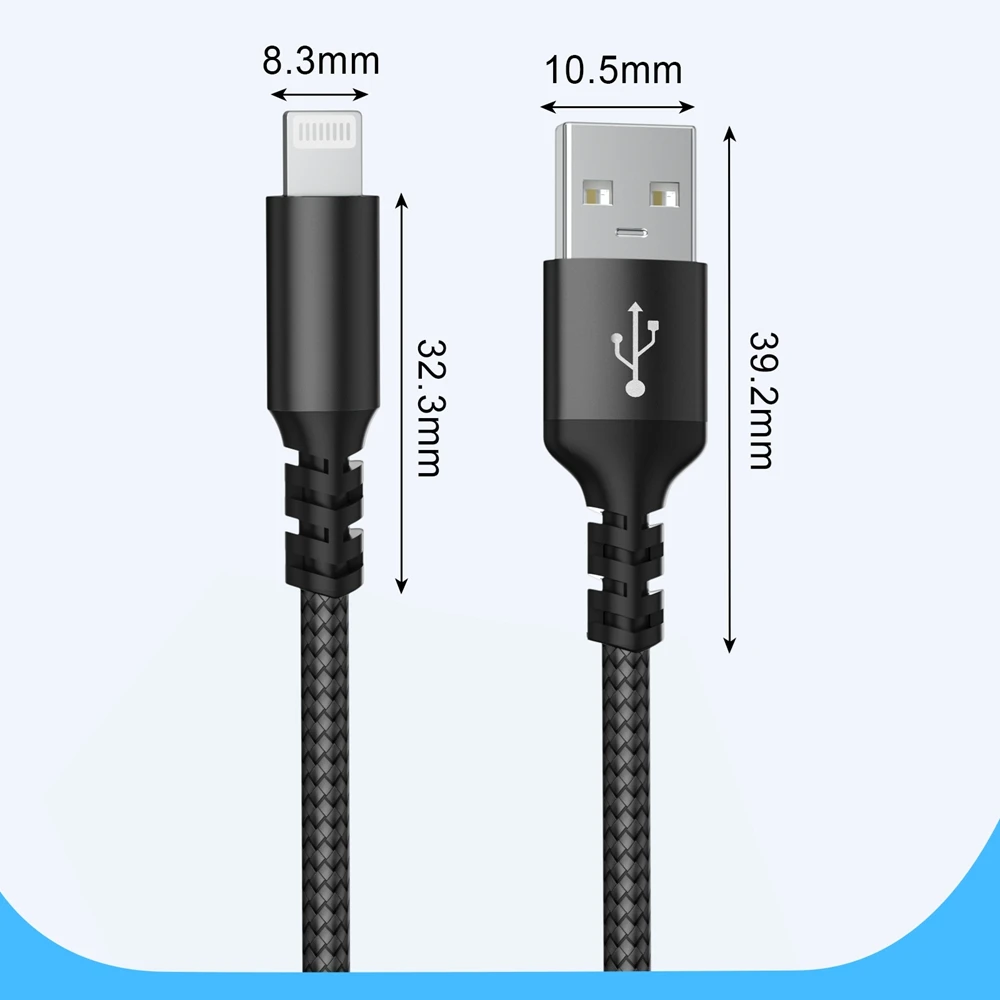 MFi Certified PD12W 2.4A Fast Charging Cable USB Lightning Charger Cable For iPhone 14 13 12 11 Pro Max Xs X SE 6 7 8 Plus iPad