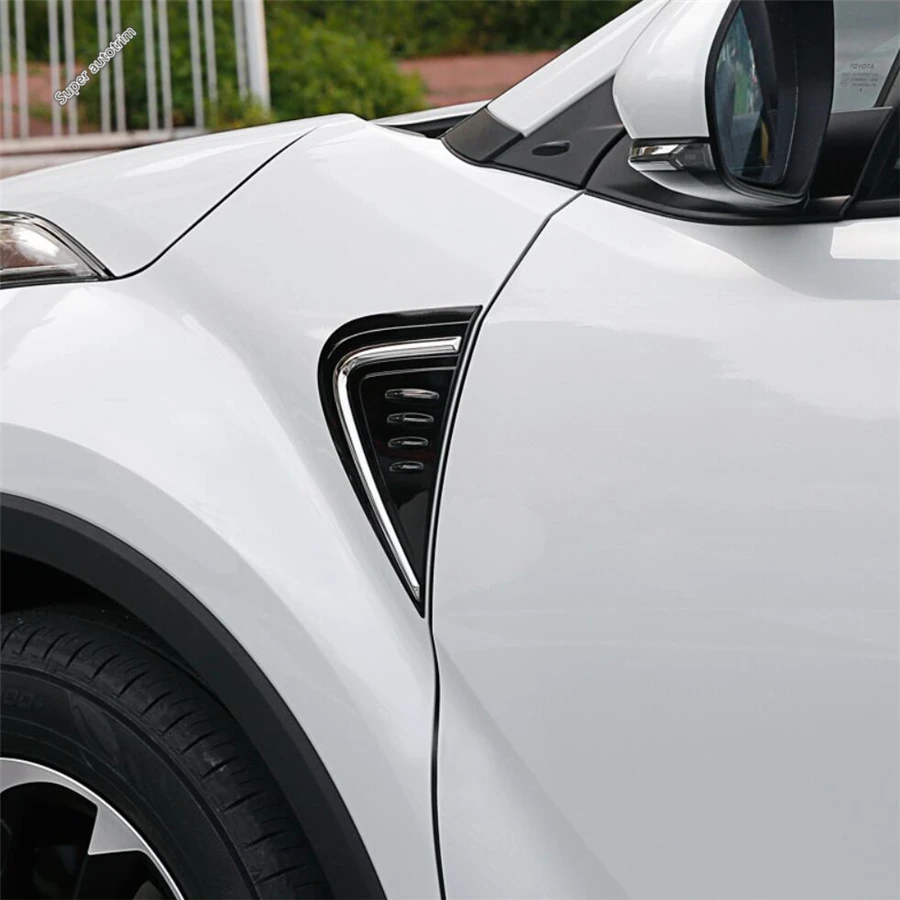 2PCS Chrome Car Side Air Flow Vent Fender Hood Decorative Cover Trim Sticker ABS Fit For Toyota C-HR CHR 2016 - 2022 Accessories