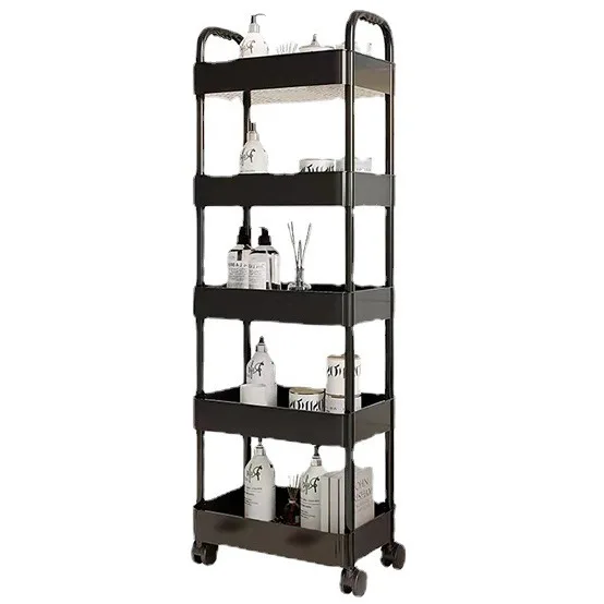 Small Cart Storage Rack, Bedroom, Bathroom, Floor to Floor, Multi Story Snack Rack, Kitchen, Movable Baby Product