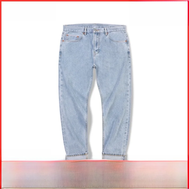 

New 202 Men's Summer Thin Lightweight Casual Loose Straight Leg Denim Jeans mid Waist Four Seasons Wear Breathable Comfortable