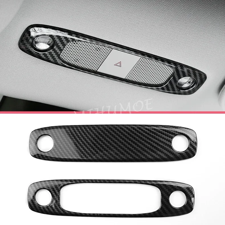 

Для Tesla Model 3 2018 2019 2020 2021 2022 2 накладки на внутреннюю лампу для чтения на крыше из углеродного волокна