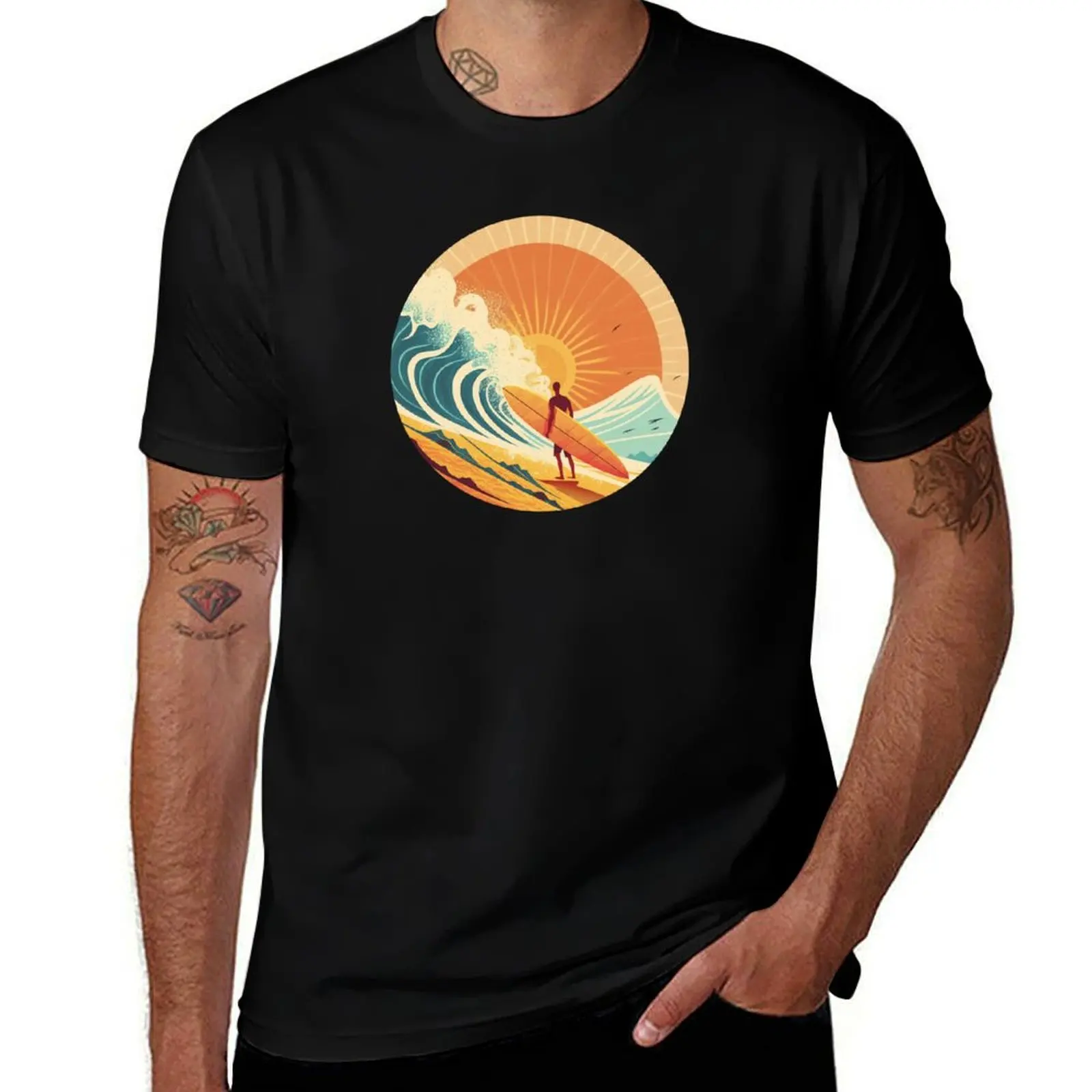 Retro Vintage Surf Art, 1960s Endless Summer, Hawaii, California, Sun, Beach, Ocean T-Shirt Minimalist Graphic Tee Shirt T-Shirt