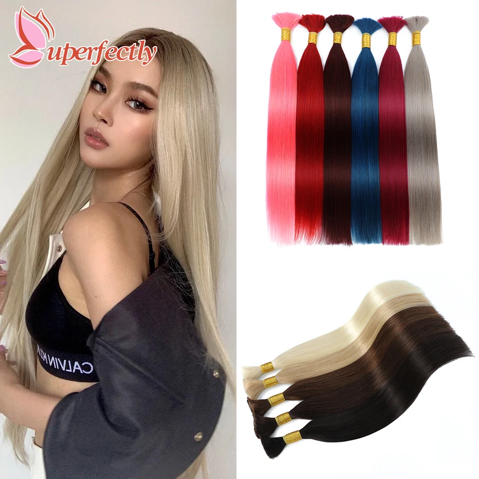 Straight Human Hair Bulk For Braiding 100% Real Human Hair No Weft Hair Bundle Bulk Hair Extensions For Women 14-28Inch 50/100G