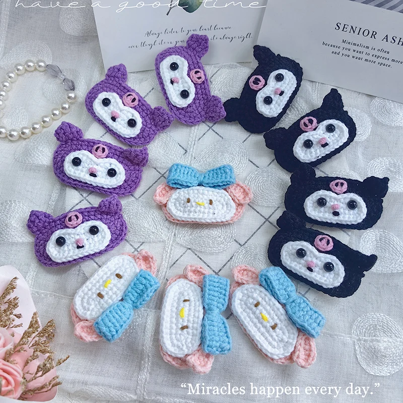 New Handmade Crochet Animal Wool BB Clip Purple Hairpin Cute Baby Girl Child Bang Clip Carton Hair Accessories