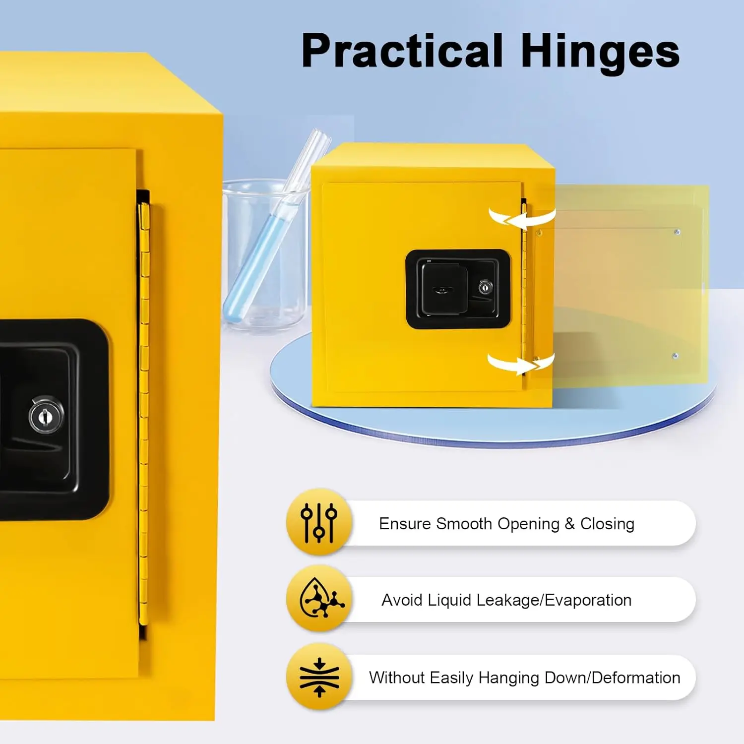 Flammable Safety Cabinet Chemical Reagents Instruments Protection 2 Gallon