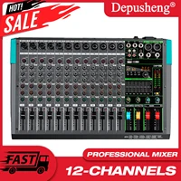 Mezclador de Audio profesional de 12 canales 99 DSP, controlador de DJ, mezcla de grabación de reverberación con Bluetooth para grabar puesta en escena