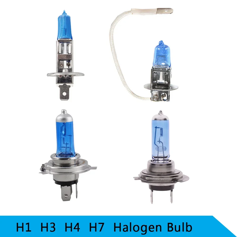 2Pcs Car Auto Lamps Xenon Lamp Super Bright Halogen Car Headlight Super LED Bulbs White 12V H1 H4 H7 Headlamps Kit 100W 6000K