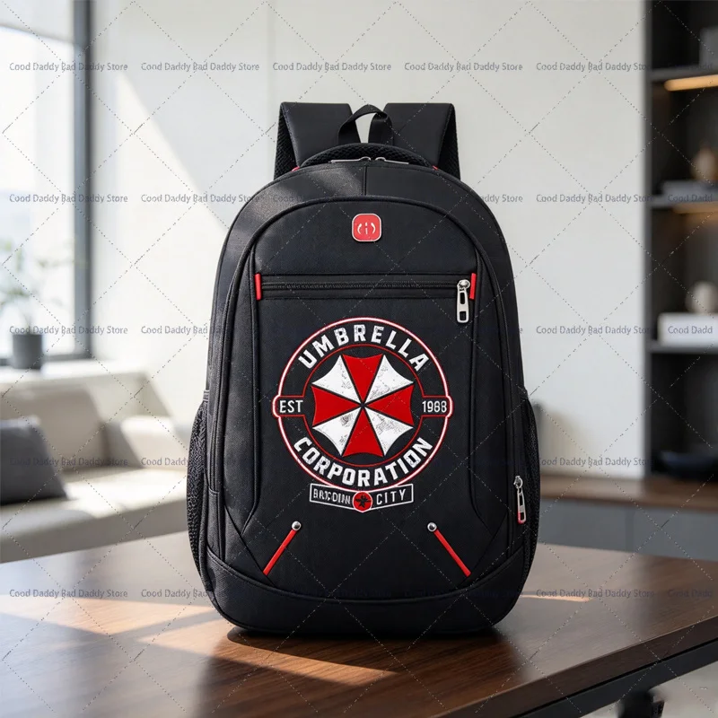 R-resident Evils Umbrella Corp Blood Splatter Backpack Game Print Laptop Bookbag Casual Large Capacity Daypack for School Travel