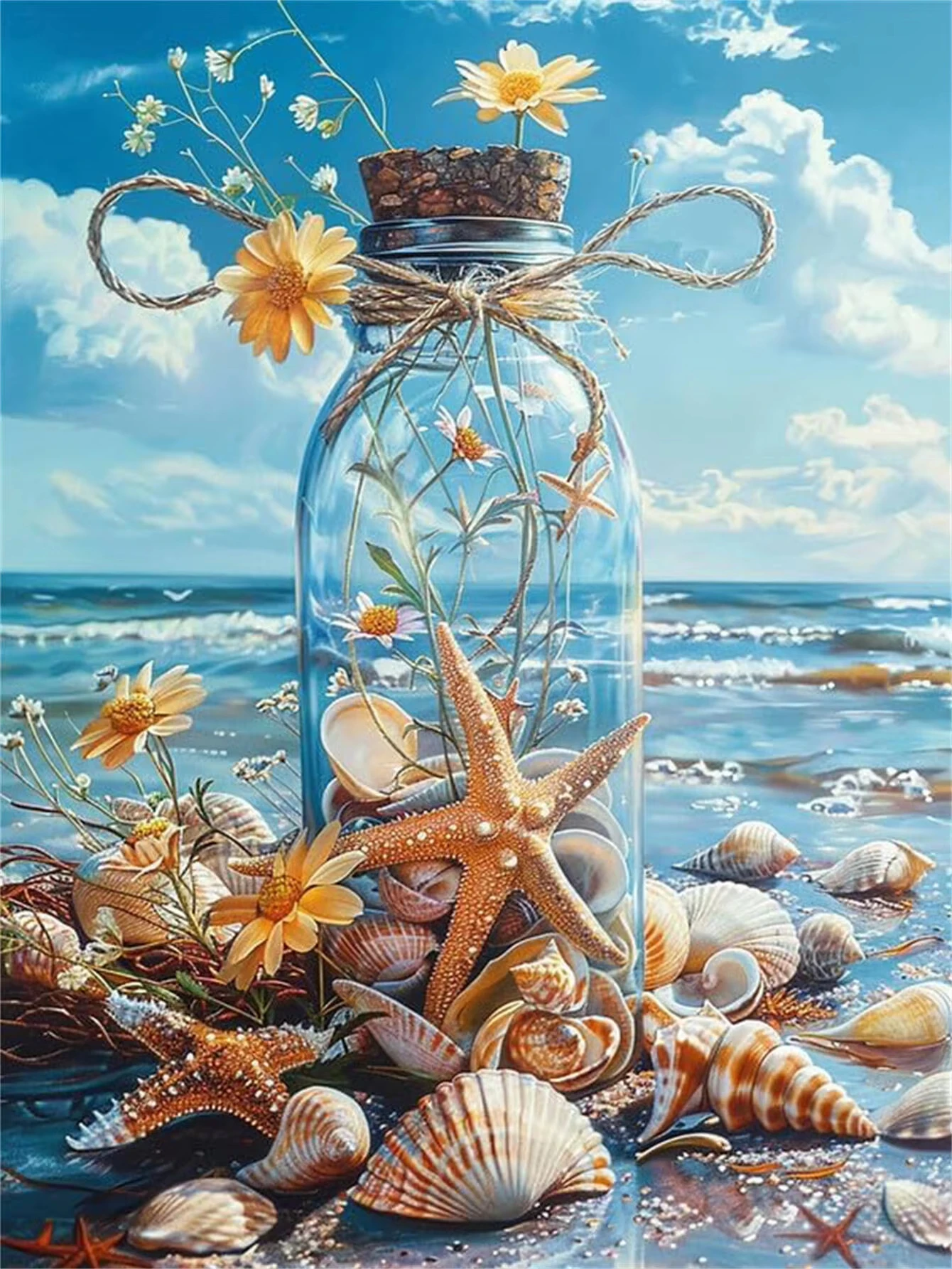 quebra-cabeca-de-verao-com-conchas-e-estrelas-do-mar-na-praia-decoracao-de-parede-para-casa-com-margaridas-e-natureza-morta-a-beira-mar