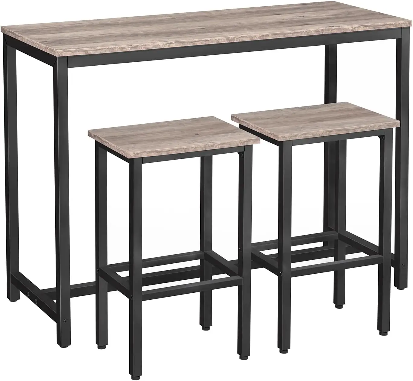 

Bar Table And Chairs Set, 47.2” Rectangular Pub Table With 2 Stools For Small Space, High Top Table, 3-Piece Breakfast Table