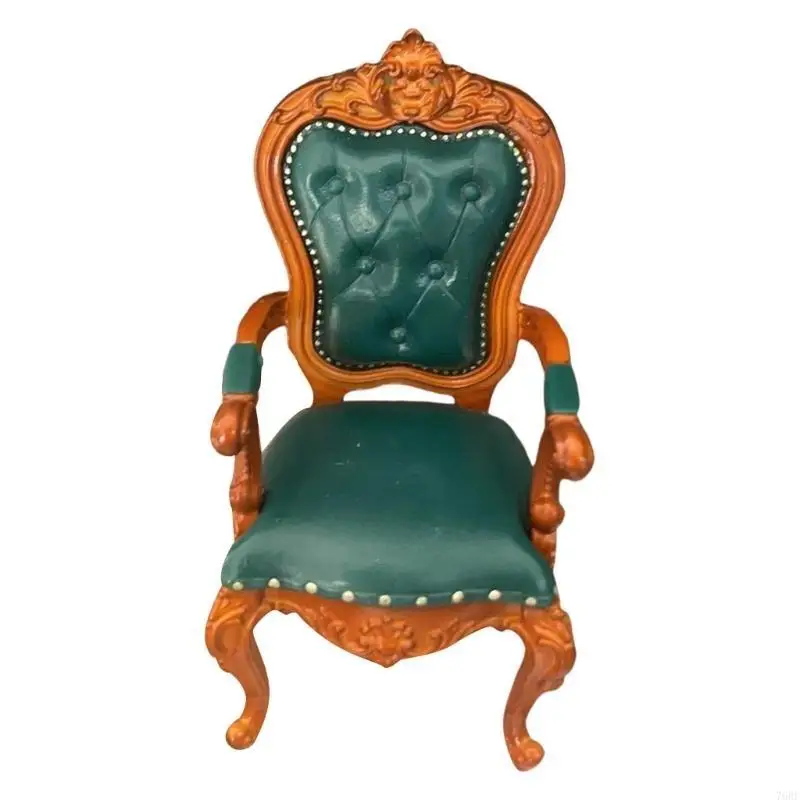 

76HF Doll House Vintage Chair Model Display Victorian Chair Toy 1:12 Scale Furniture