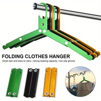 Aluminum Foldable Portable Hangers for Business Trips Ultra-light Non-slip Hangers for Road Trips Outdoor Camping Accessories