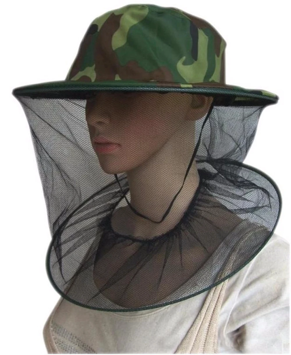 

Outdoor Camouflage Shawl Wild Anti-mosquito Bee Cap Jungle Fishing Sun Long Mosquito Net Hat Sun Protector Hats Beekeeping Hat