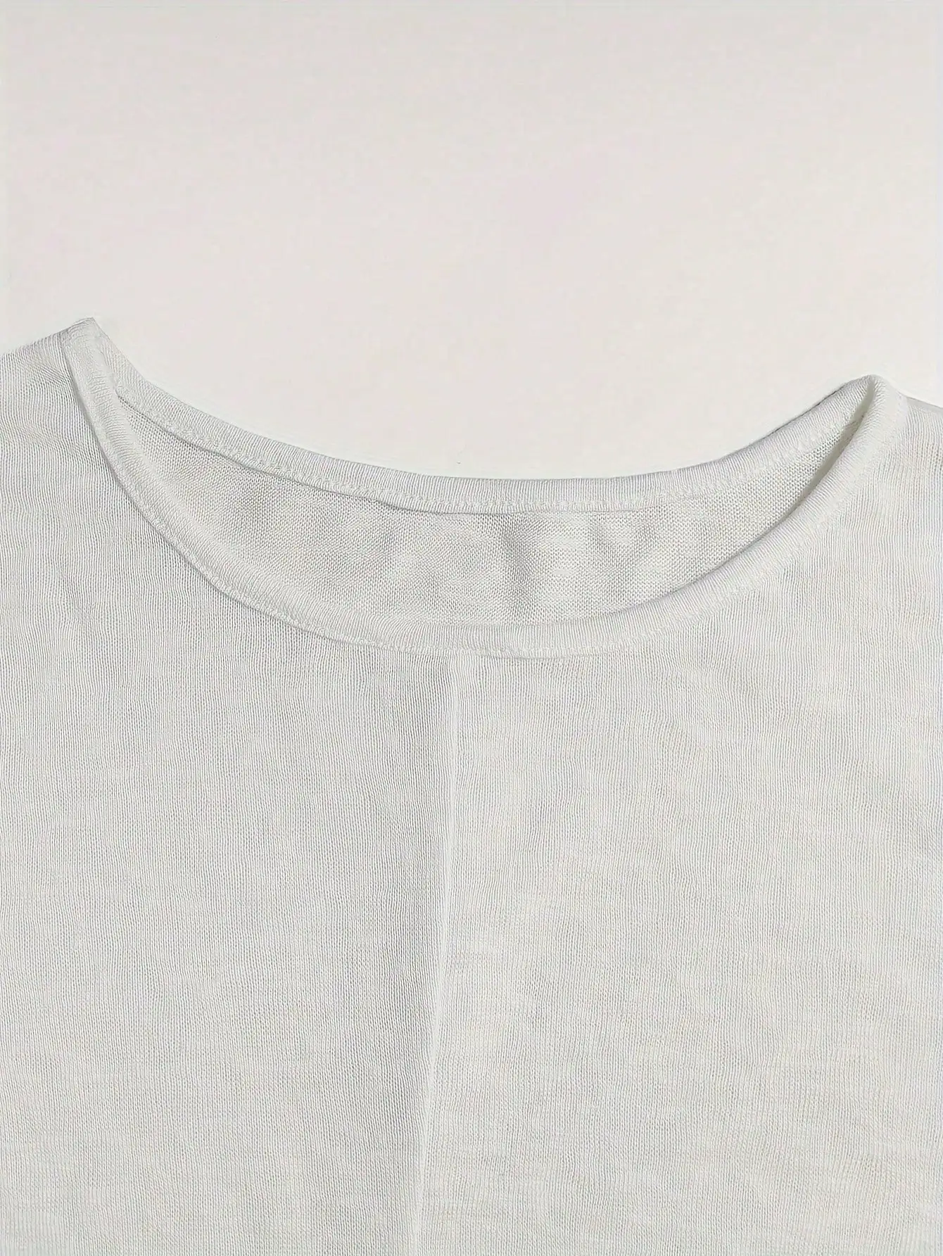 2pcs Women's Sheer Lightweight Sleepwear Set - Round Neck Long Sleeve + Straight Leg Pants, Home/Outdoor