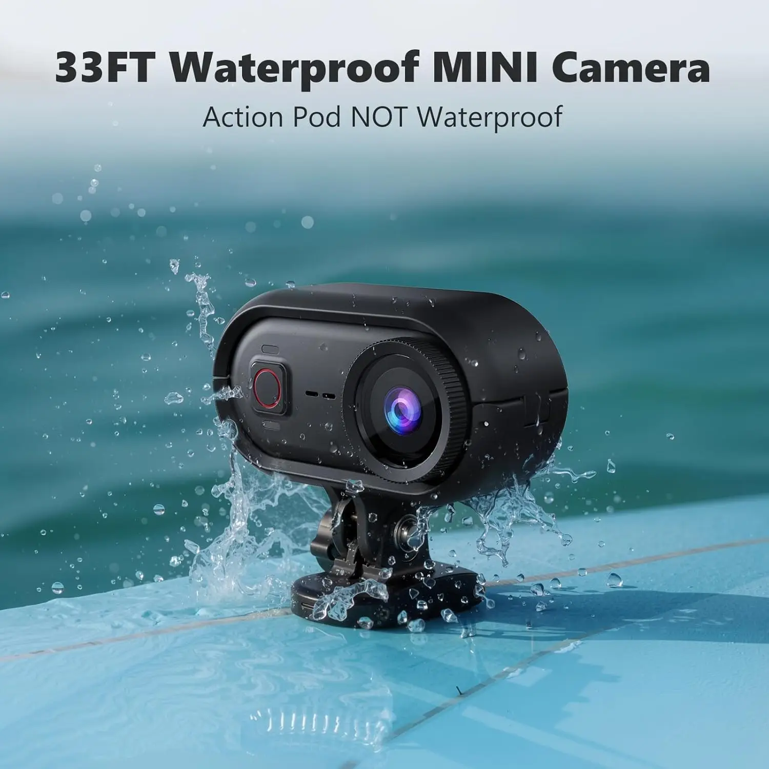 Compact 4K Action Camera with 10-Meter Waterproof Body, Built-in 64GB Storage, Wearable Thumb-Size Cam for Hands-Free POV Recording, Magnetic Mount Perfect for Running, Cycling, Swimming, and Hiking view 3