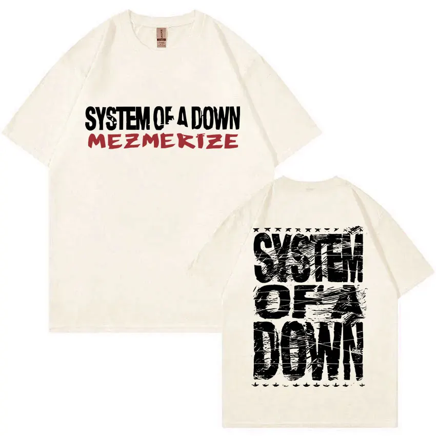 Rock Band System of A Down Mezmerize T Shirts Men Women Vintage Alternative Metal Music T-shirts Men's Fashion Oversized Tshirt - Image 6