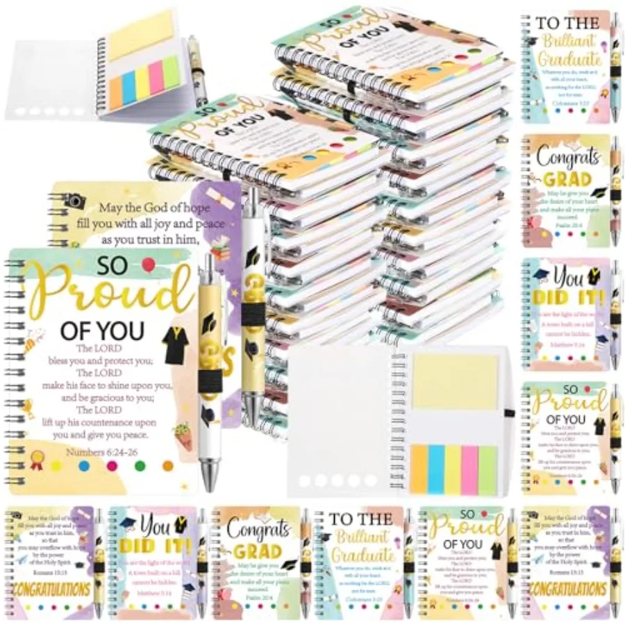 

Pcs Graduation Christian Gifts Bulk Religious Prayer Journal Sets Bible Spiral Notebooks and Pens You Are The Light of The Worl
