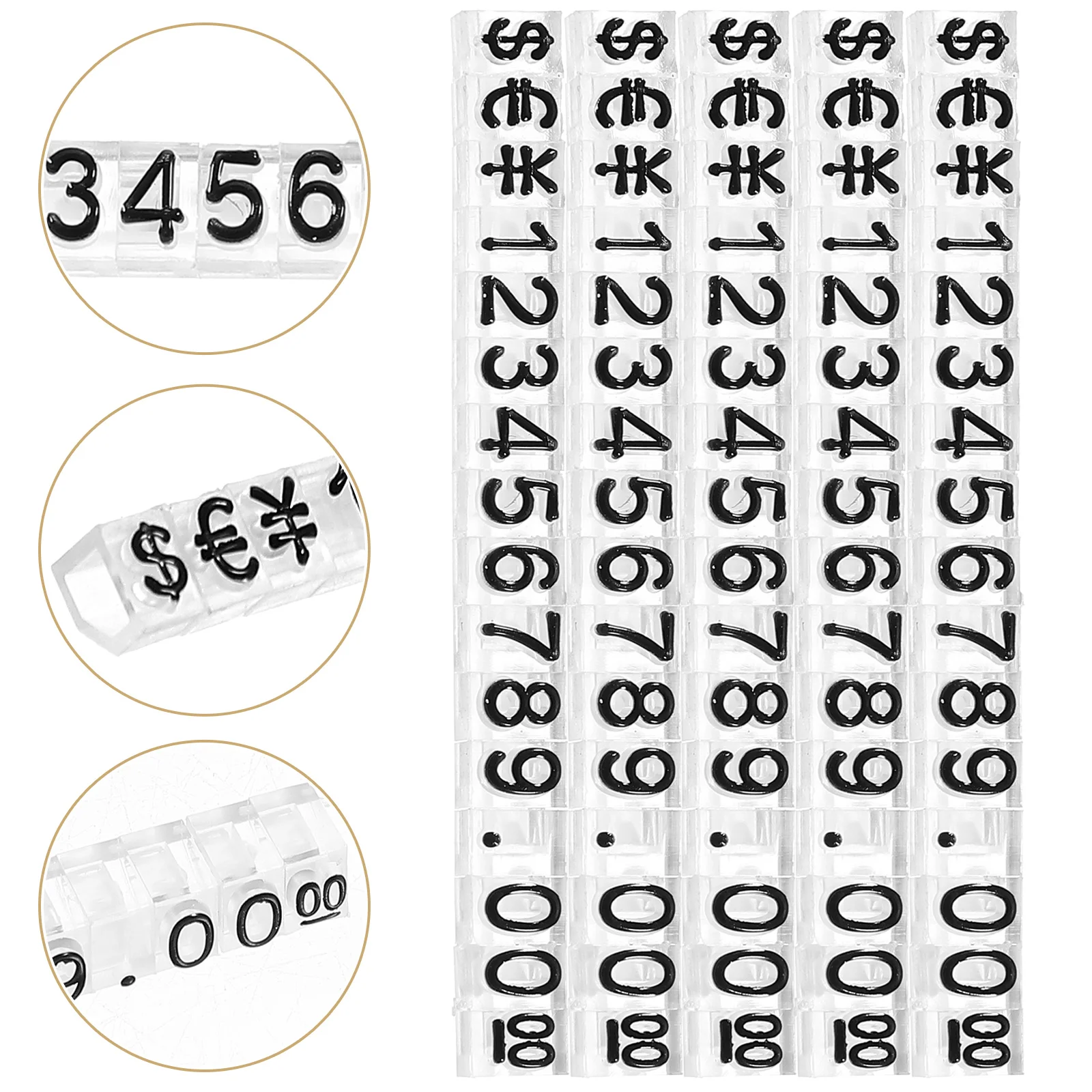 

20 Pcs Display Cube Price Blocks Sign Mini Clip Black Abs Jewelry Tags for Pricing