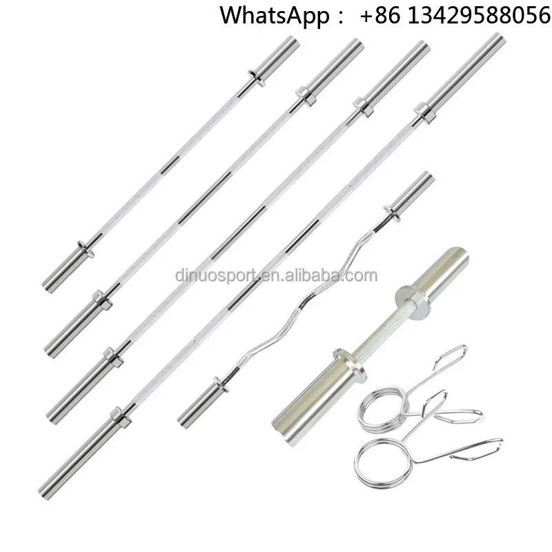 

Dinuo Gym Home Power Lifting Training Weightlifting Chrome 1.8m Steel Barbell Bar with 2 Bearings Weight