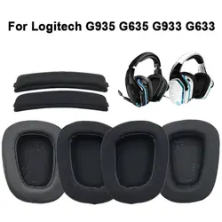 1Pair Replacement Ear Pads Foam Sponge Ear Cushion Cover Accessories Gaming Headphone for Logitech G935 G635 G933 G633