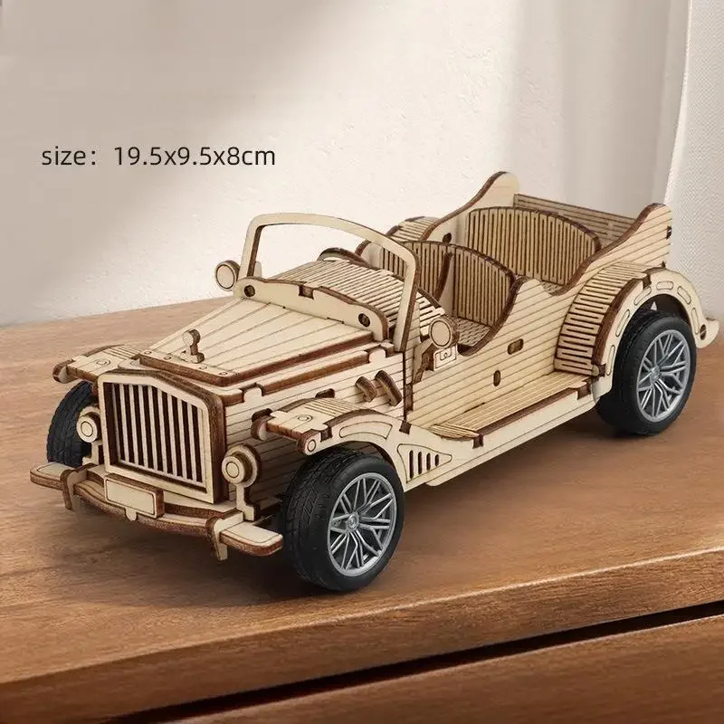 OUZEY 3D Wooden SUV Car Model - DIY Mechanical Assembly Kit, Creative Building Project & Home Decor for Adults & Teens 14+