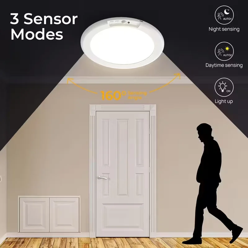 Motion Sensor Magnetic LED Ceiling Light Type C Rechargeable Wireless Wall Lamp With Remote Night Light For Hallway Bedroom Stairs Closet view 2