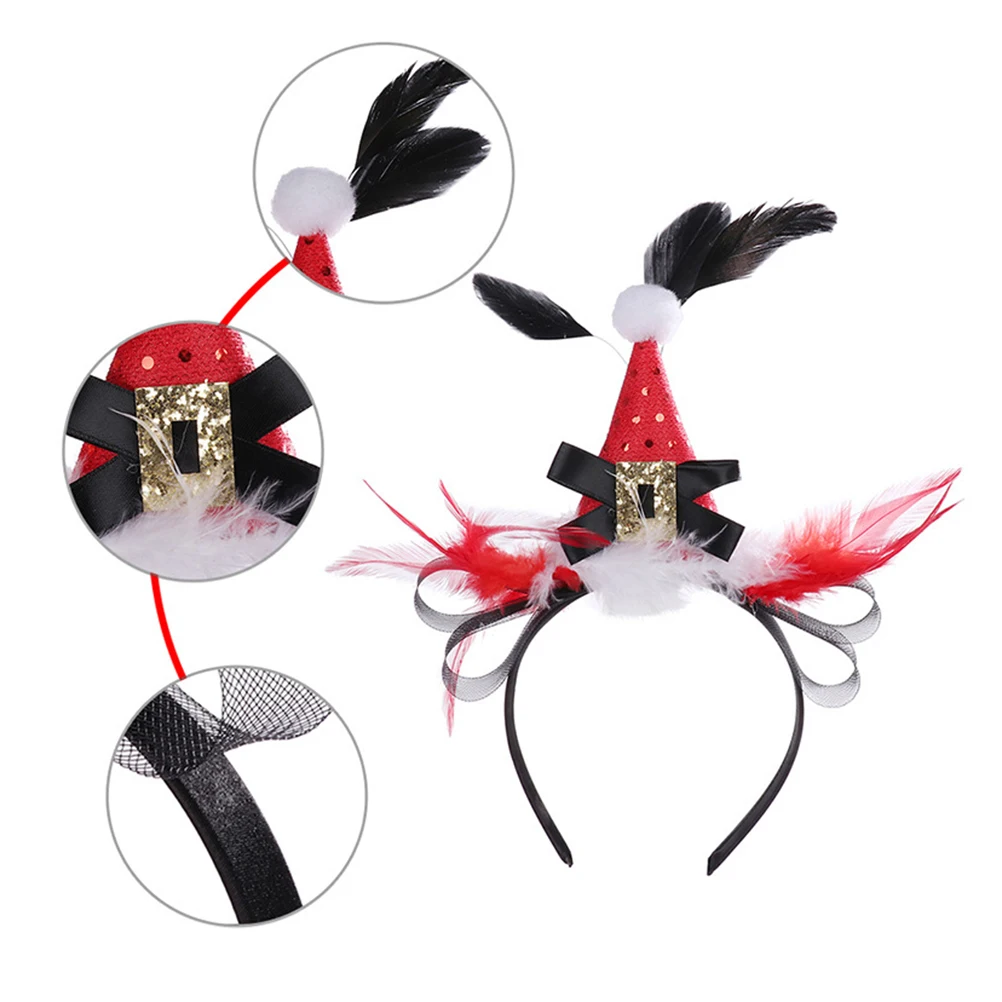 

2 Pcs Santa Headband Christmas Headbands Xmas Hair Decors Lovely Decoration Party Decorations Holiday Hoops