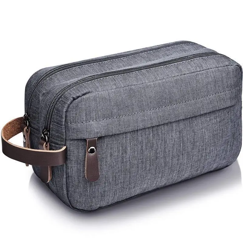 

Foldable Hanging Travel Toiletries Storage Bag for Men Large Capacity Oxford Cloth Waterproof Double Layer Makeup Bag