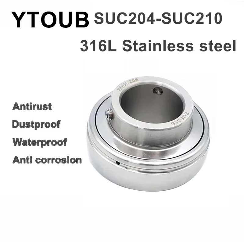 

316 Stainless Steel Spherical Bearing Rust Corrosion Prevention SUC204 SUC205 SUC206 SUC207 SUC208 SUC208 SUC209 SUC210 Insert