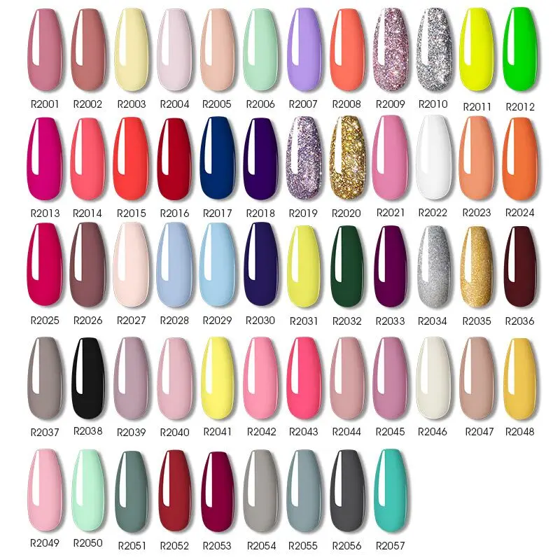 ROSALIND 6 PCS Nail Gel Polish Set Nail Kit Set Hybrid Vernis Semi Permanent Soak Off Base Top Coat Nail Art UV Gel Polish Kit