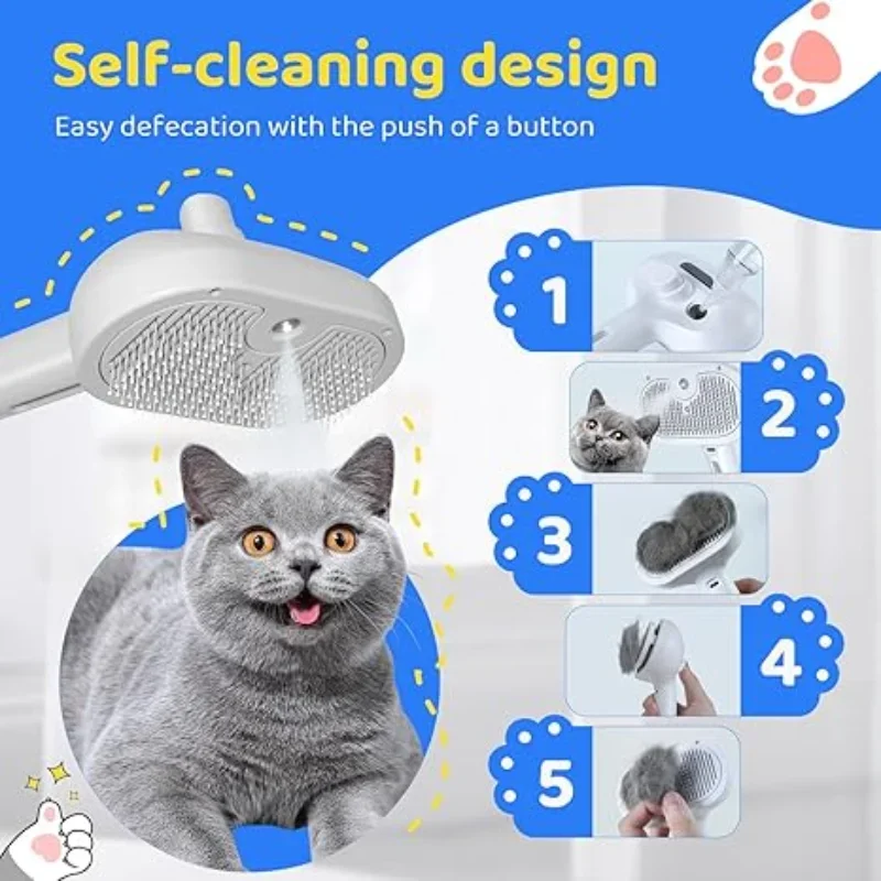 Spray Cat Hair Brush for Detangling Pet Detangling Comb with Tank and Release Button Steam Cat Hair Brush Pet Spray Hair Comb