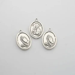 10pcs 24*17mm,hole:1mmTibetan Silver Color Oval Shaped ST ANTHONY Charms X0097 Charms for Jewelry Making