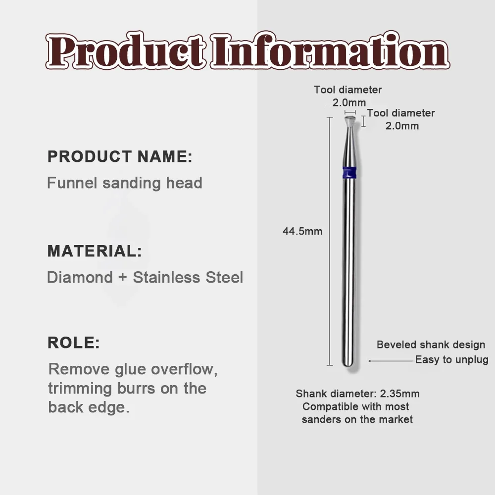 Diamond Nail Drill Bit Milling Cutter for Pedicure Manicure Burr Cuticle Clean Electric Cutter Rotary Drill Bits Accessories